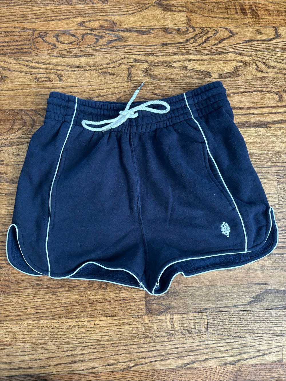 Free People Navy Athletic Shorts with White Trim